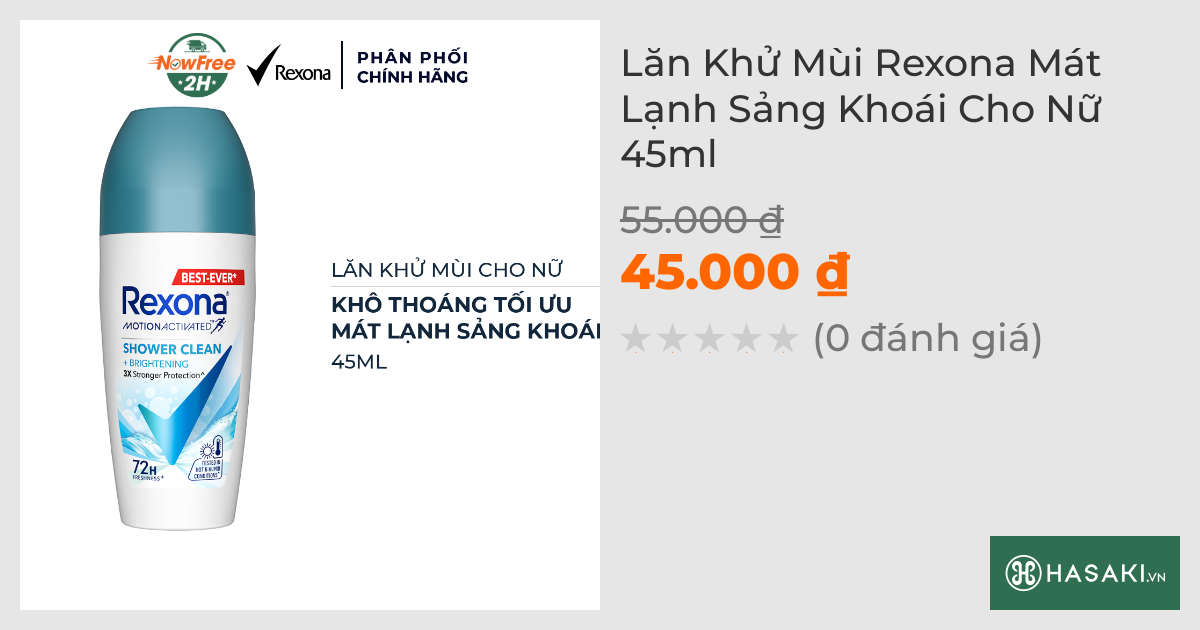 Lăn Khử Mùi Rexona Mát Lạnh Sảng Khoái Cho Nữ 45ml