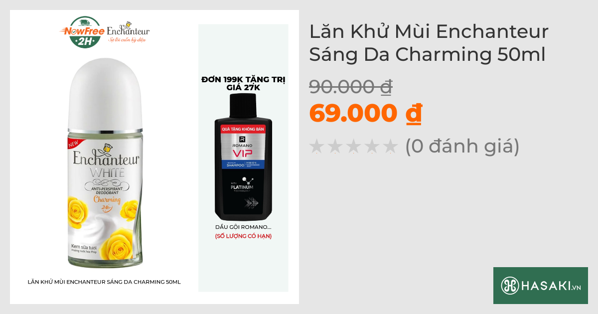 Lăn Khử Mùi Enchanteur Sáng Da Charming 50ml