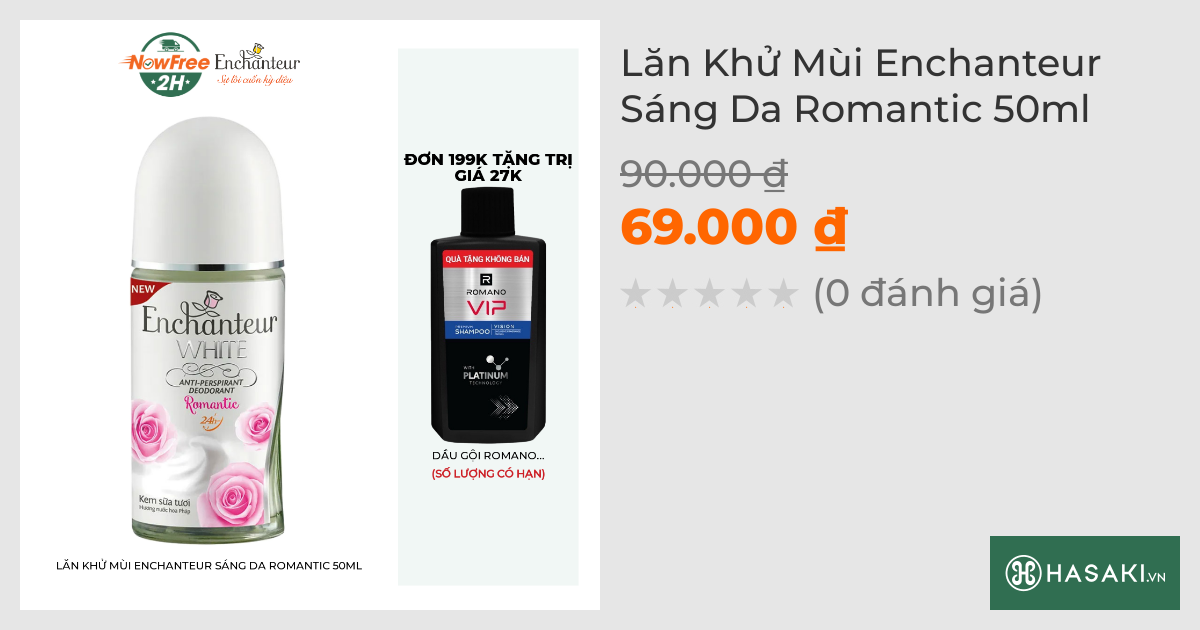 Lăn Khử Mùi Enchanteur Sáng Da Romantic 50ml