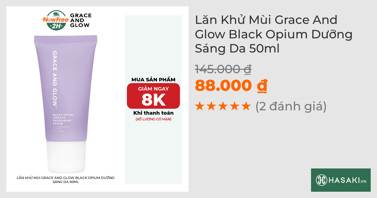 Lăn Khử Mùi Grace And Glow Black Opium Dưỡng Sáng Da 50ml