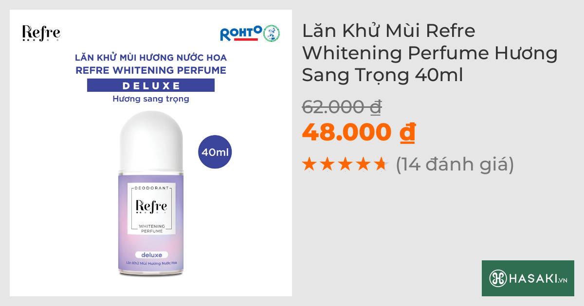 Lăn Khử Mùi Refre Whitening Perfume Hương Sang Trọng 40ml