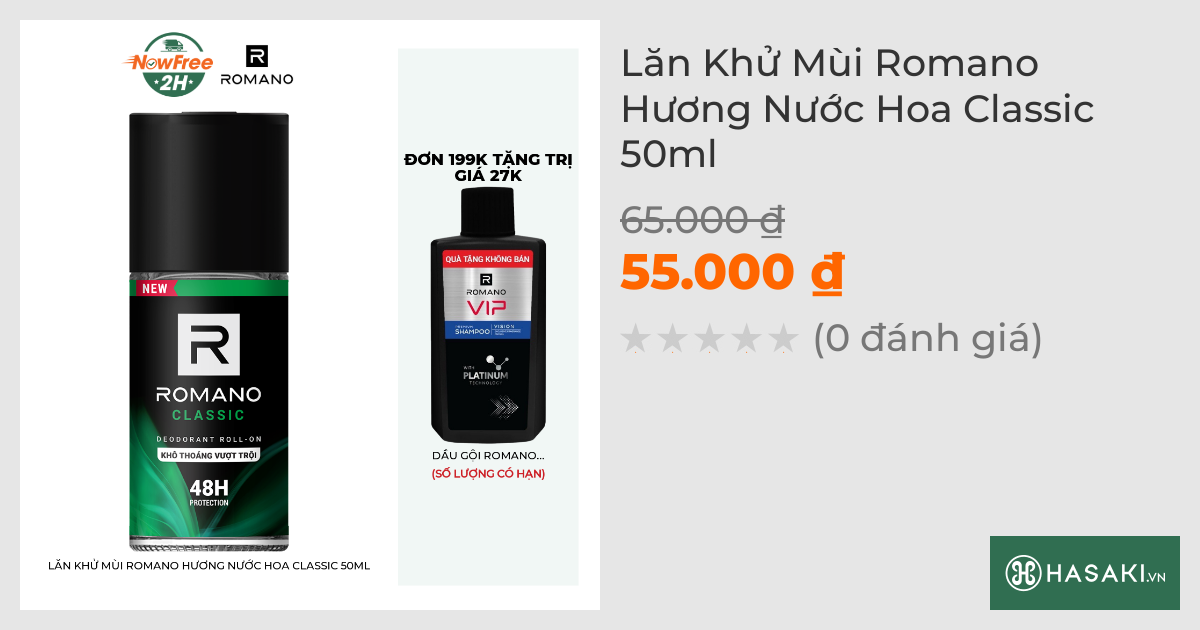 Lăn Khử Mùi Romano Hương Nước Hoa Classic 50ml