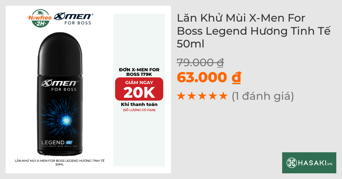 Lăn Khử Mùi X-Men For Boss Legend Hương Tinh Tế 50ml