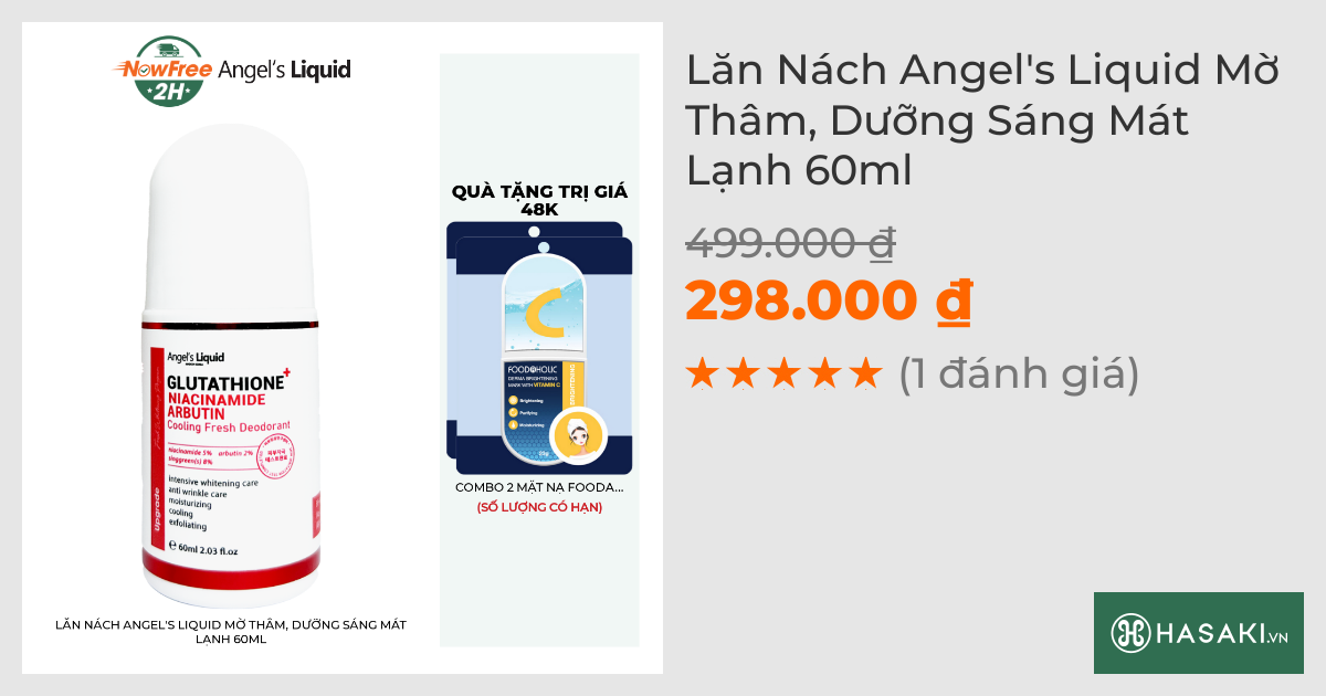 Lăn Nách Angel's Liquid Mờ Thâm, Dưỡng Sáng Mát Lạnh 60ml