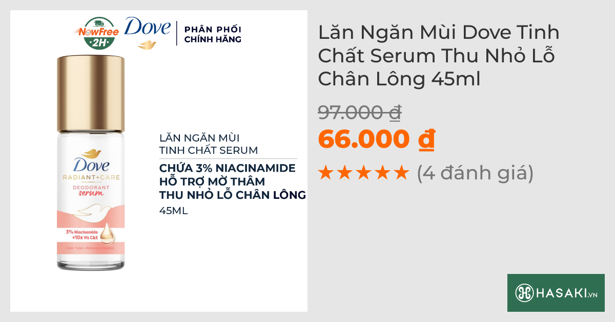 Lăn Ngăn Mùi Dove Tinh Chất Serum Thu Nhỏ Lỗ Chân Lông 45ml