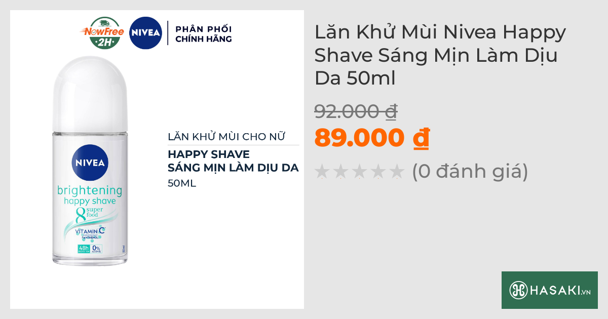 Lăn Khử Mùi Nivea Happy Shave Sáng Mịn Làm Dịu Da 50ml