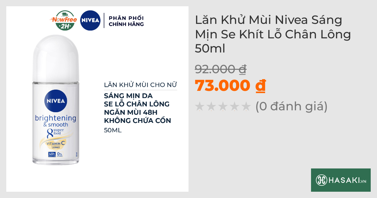 Lăn Khử Mùi Nivea Sáng Mịn Se Khít Lỗ Chân Lông 50ml