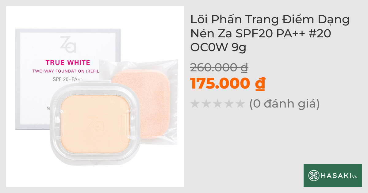 Lõi Phấn Trang Điểm Dạng Nén Za SPF20 PA++ #20 OC0W 9g