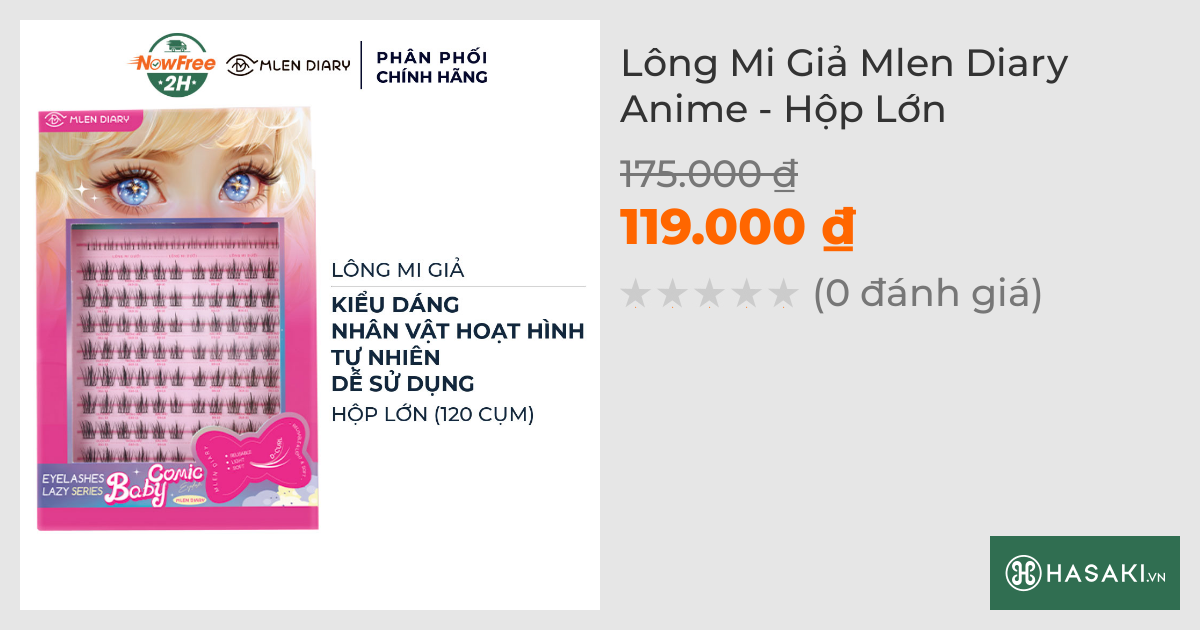 Lông Mi Giả Mlen Diary Anime - Hộp Lớn