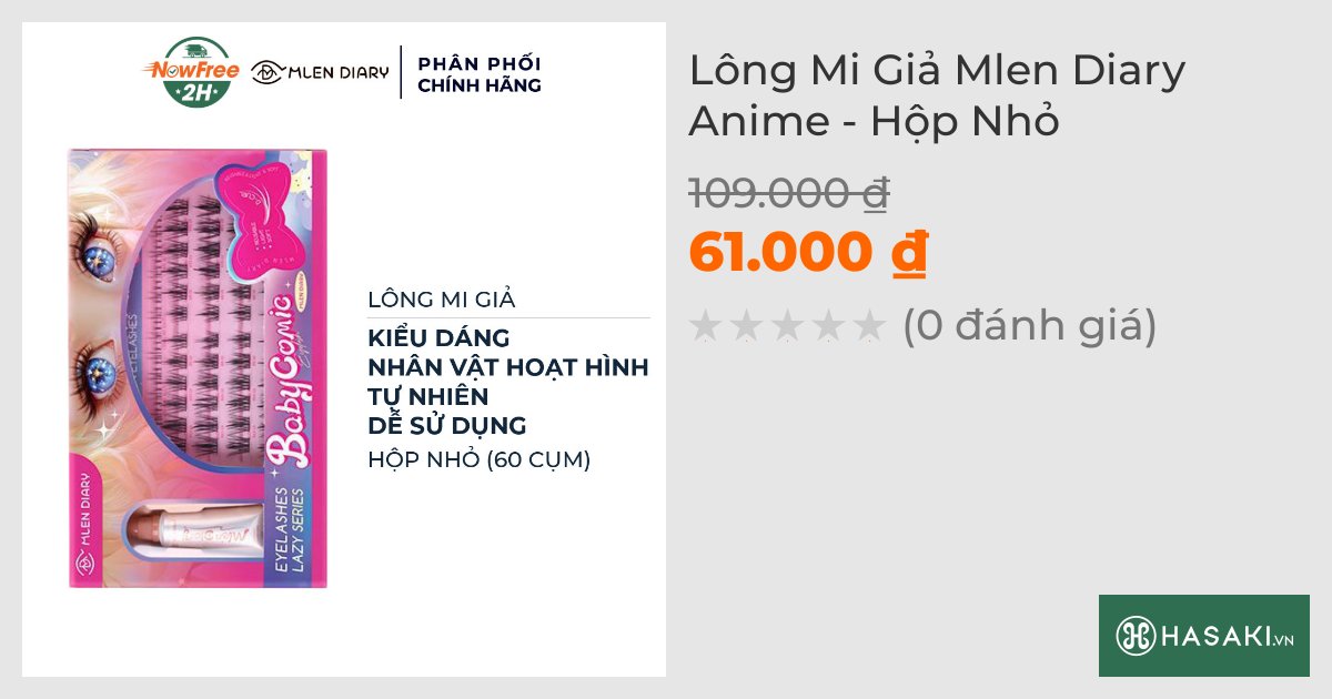 Lông Mi Giả Mlen Diary Anime - Hộp Nhỏ