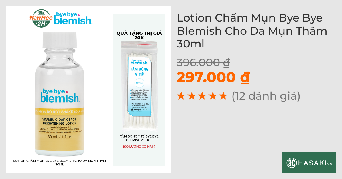 Lotion Chấm Mụn Bye Bye Blemish Cho Da Mụn Thâm 30ml