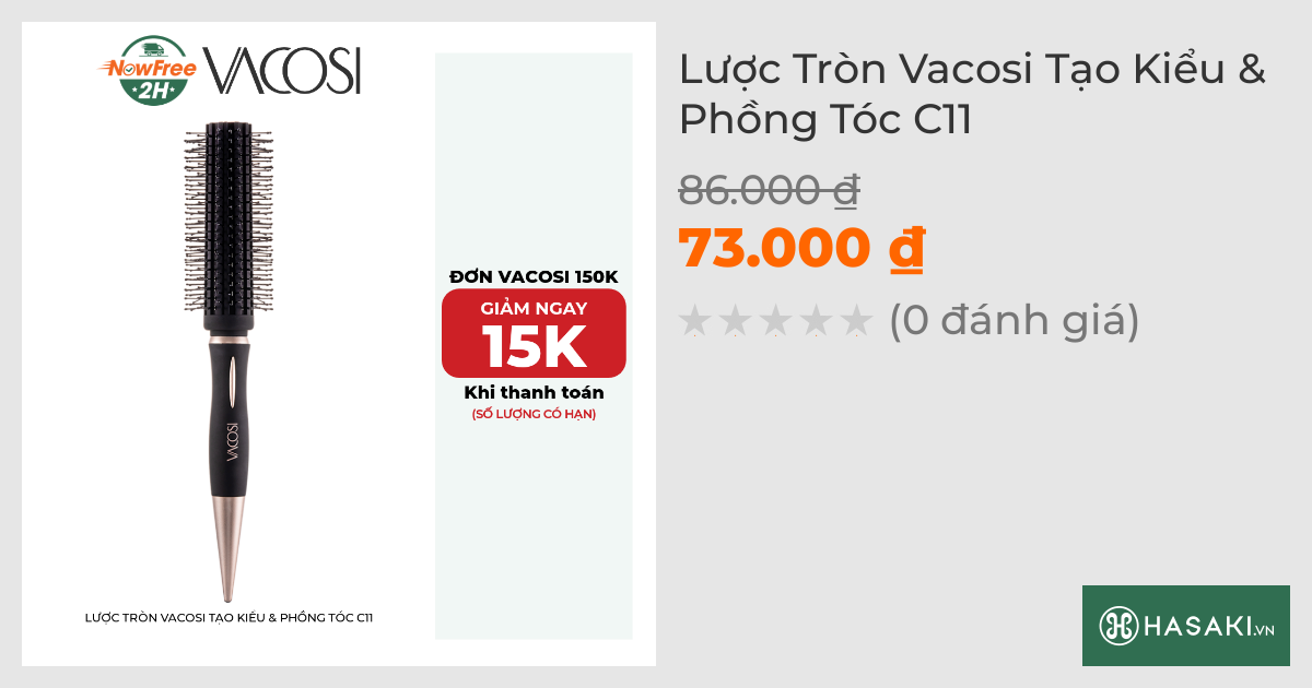 Lược Tròn Vacosi Tạo Kiểu & Phồng Tóc C11