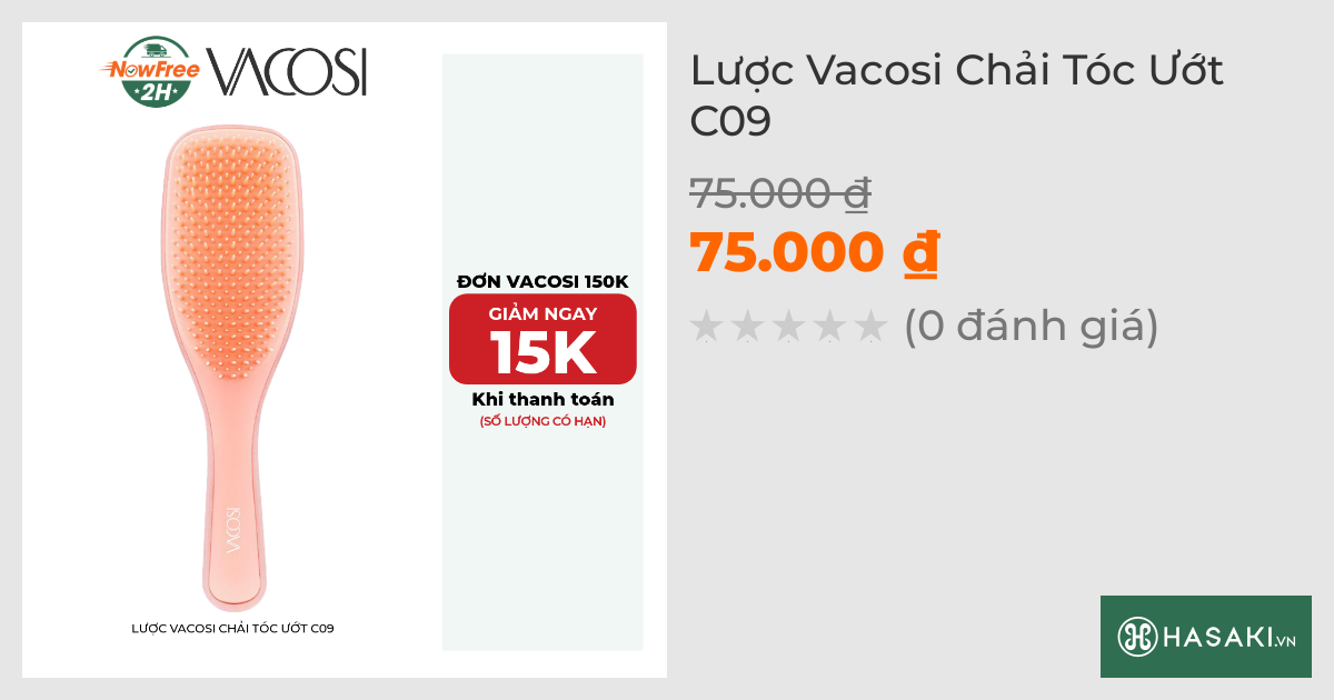 Lược Vacosi Chải Tóc Ướt C09