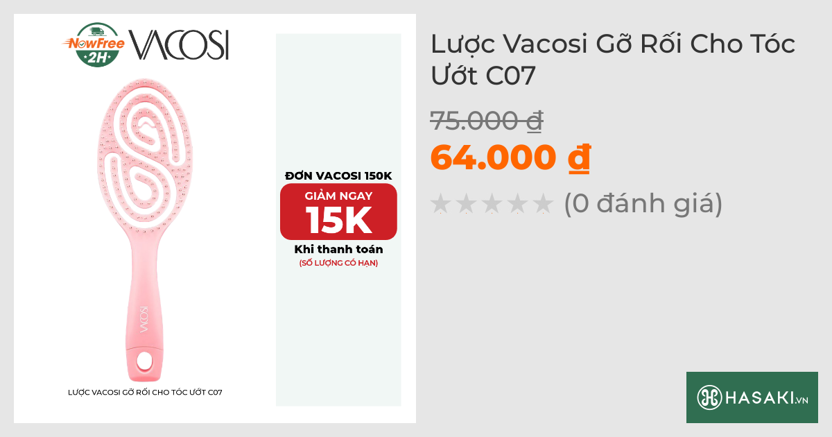 Lược Vacosi Gỡ Rối Cho Tóc Ướt C07