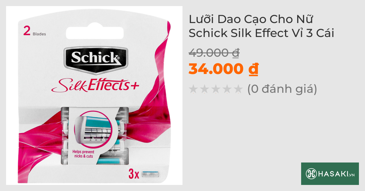 Lưỡi Dao Cạo Cho Nữ Schick Silk Effect Vỉ 3 Cái