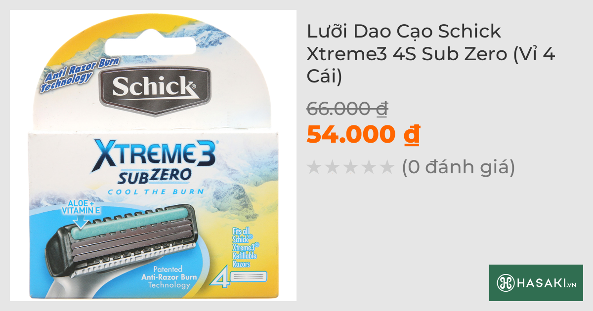 Lưỡi Dao Cạo Schick Xtreme3 4S Sub Zero (Vỉ 4 Cái)