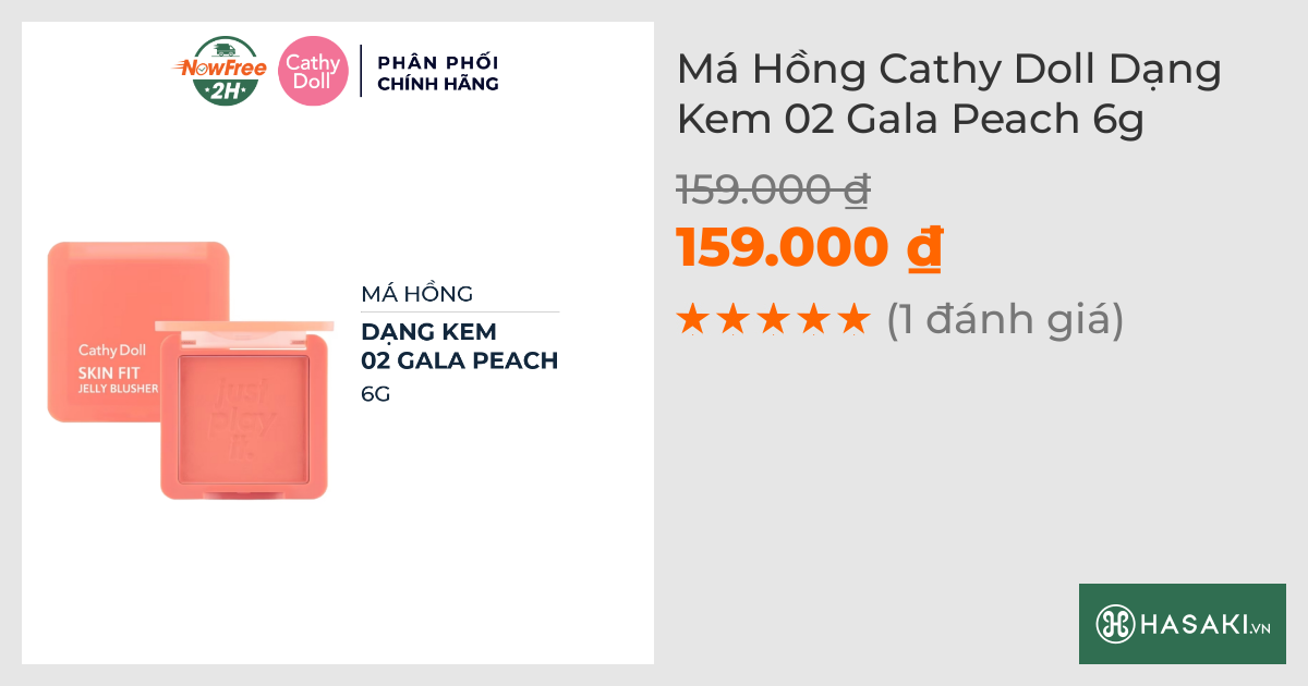 Má Hồng Cathy Doll Dạng Kem 02 Gala Peach 6g