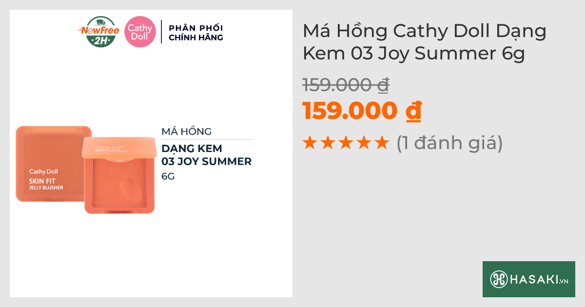 Má Hồng Cathy Doll Dạng Kem 03 Joy Summer 6g