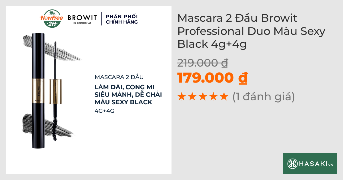 Mascara 2 Đầu Browit Professional Duo Màu Sexy Black 4g+4g