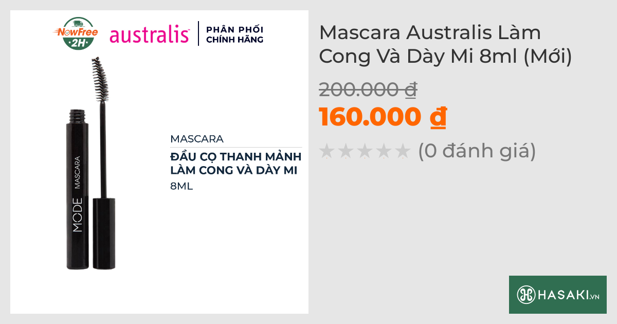 Mascara Australis Làm Cong Và Dày Mi 8ml (Mới)