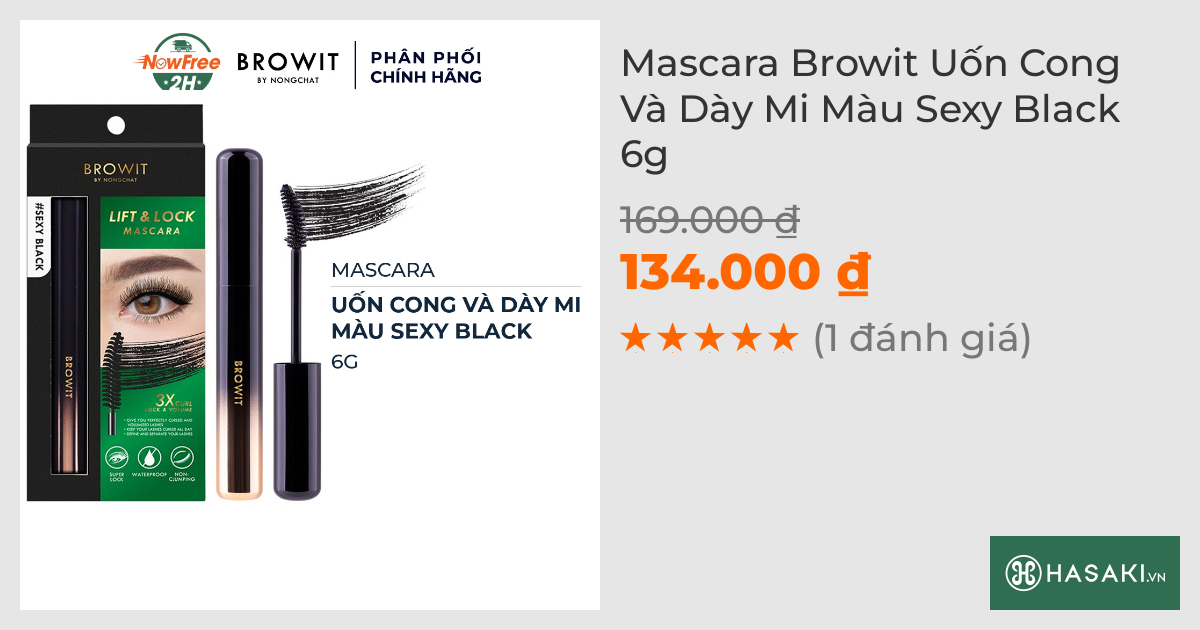 Mascara Browit Uốn Cong Và Dày Mi Màu Sexy Black 6g