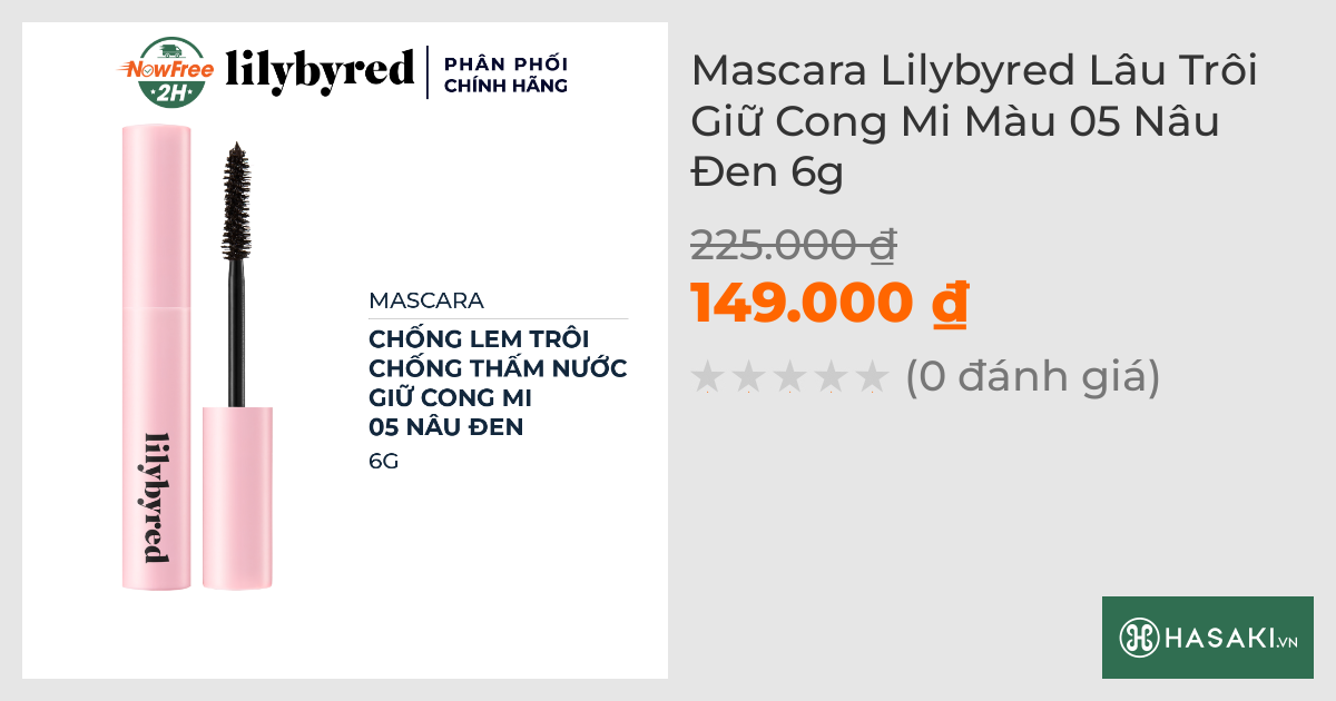 Mascara Lilybyred Lâu Trôi Giữ Cong Mi Màu 05 Nâu Đen 6g