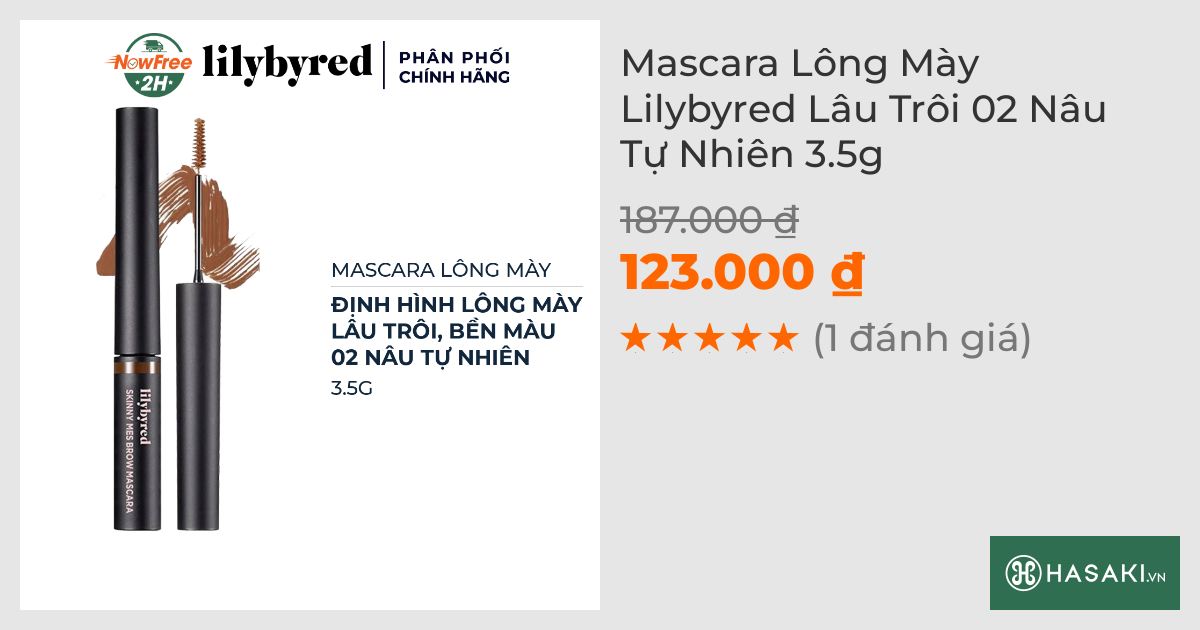 Mascara Lông Mày Lilybyred Lâu Trôi 02 Nâu Tự Nhiên 3.5g