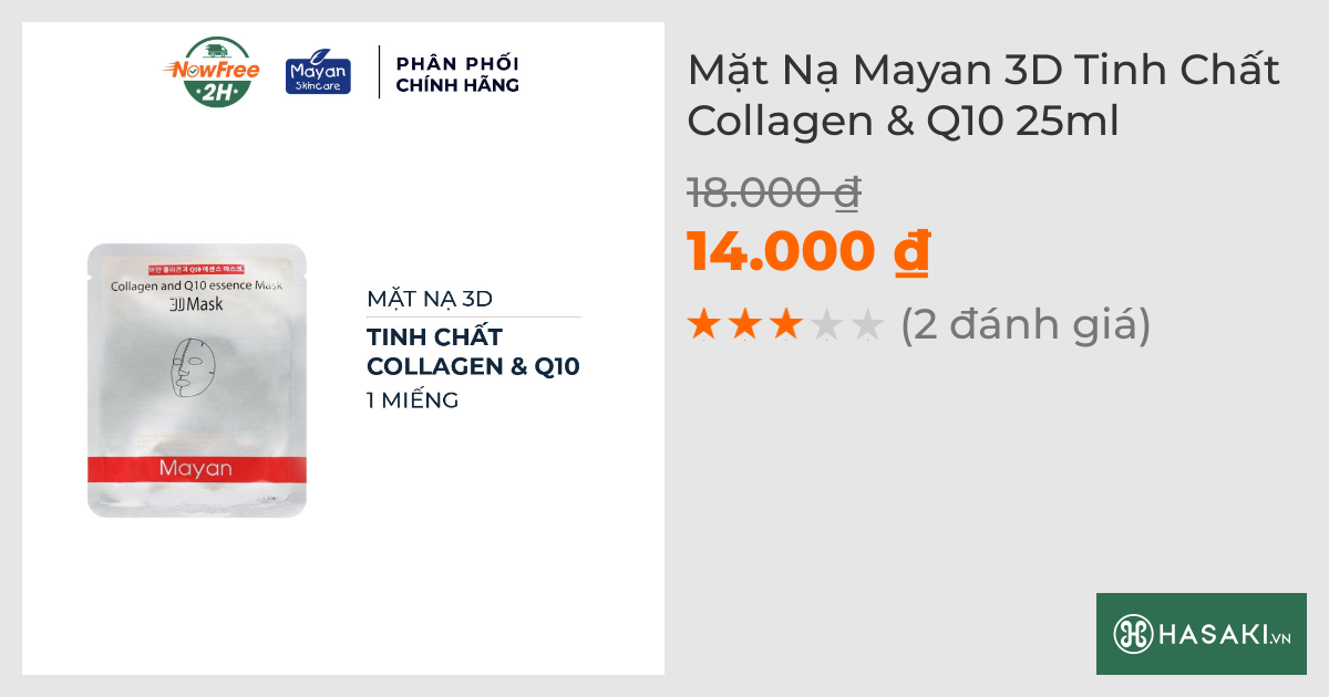 Mặt Nạ Mayan 3D Tinh Chất Collagen & Q10 25ml