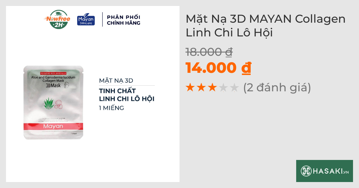 Mặt Nạ Mayan 3D Collagen Tinh Chất Linh Chi, Lô Hội 25ml