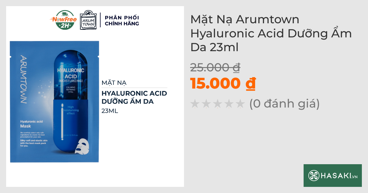 Mặt Nạ Arumtown Hyaluronic Acid Dưỡng Ẩm Da 23ml