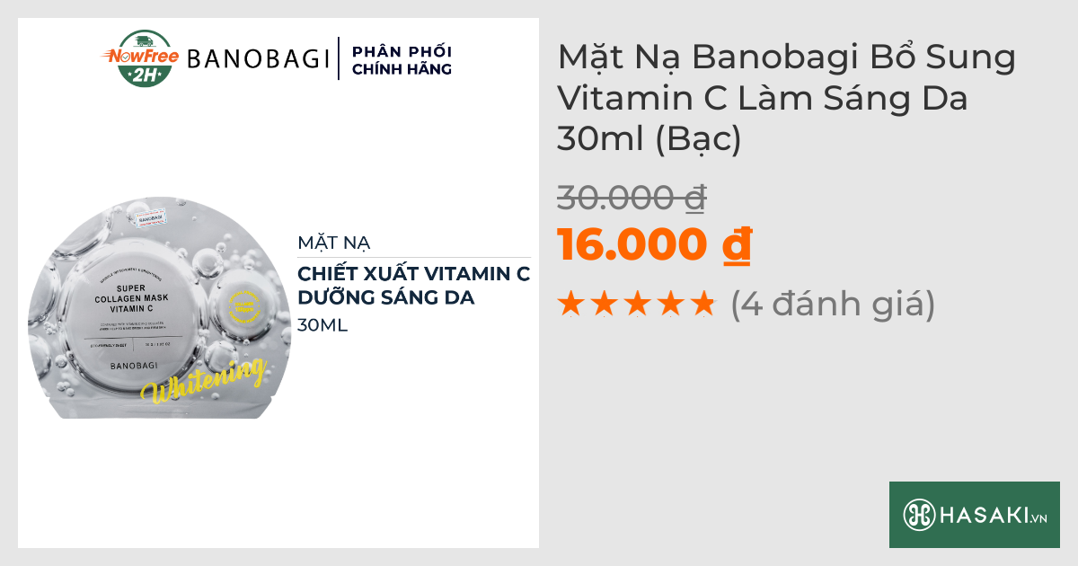 Mặt Nạ Banobagi Bổ Sung Vitamin C Làm Sáng Da (Bạc) 30g