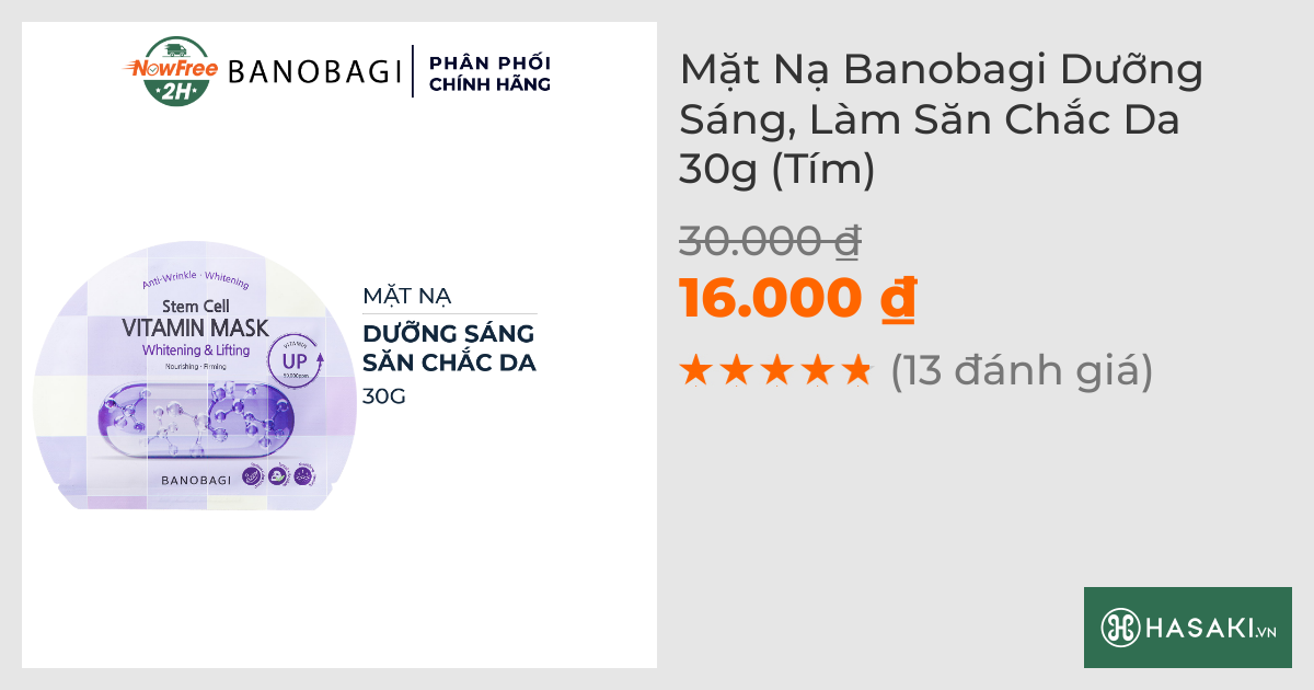 Mặt Nạ Banobagi Dưỡng Sáng, Làm Săn Chắc Da 30g (Tím)