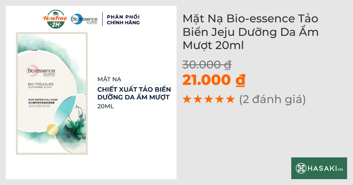 Mặt Nạ Bio-essence Tảo Biển Jeju Dưỡng Da Ẩm Mượt 20ml