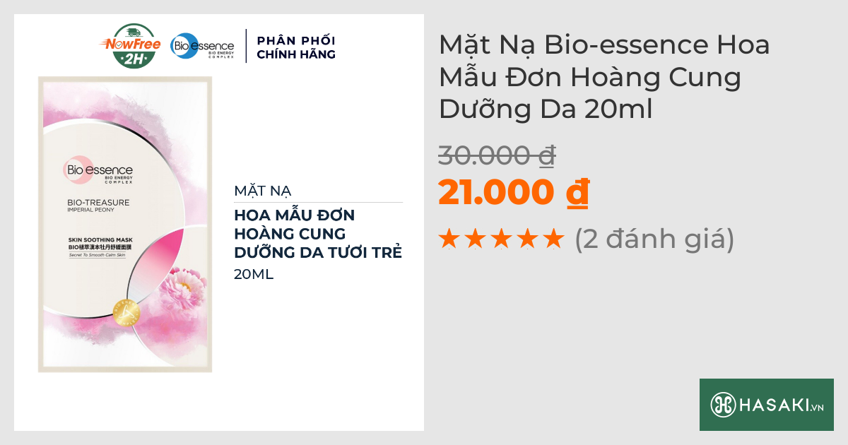 Mặt Nạ Bio-essence Hoa Mẫu Đơn Hoàng Cung Dưỡng Da 20ml