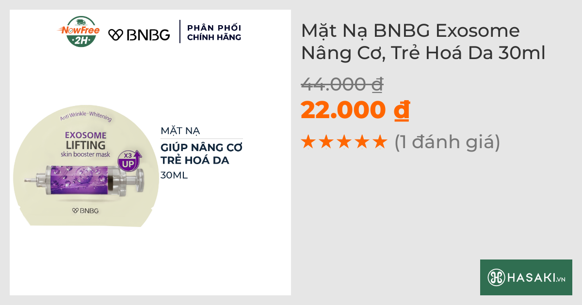 Mặt Nạ BNBG Exosome Nâng Cơ, Trẻ Hoá Da 30ml