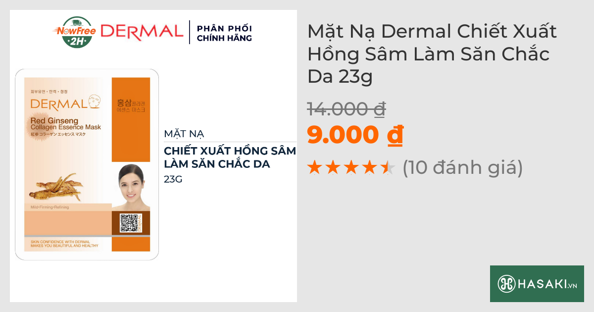 Mặt Nạ Dermal Chiết Xuất Hồng Sâm Làm Săn Chắc Da 23g