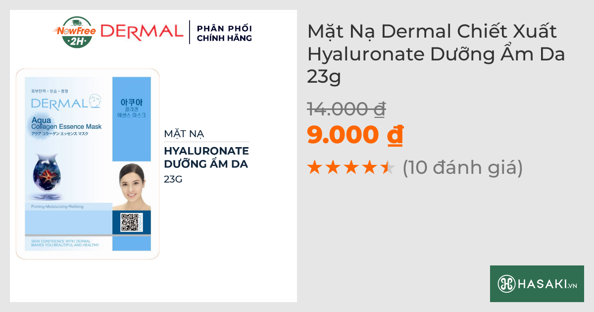 Mặt Nạ Dermal Chiết Xuất Hyaluronate Dưỡng Ẩm Da 23g