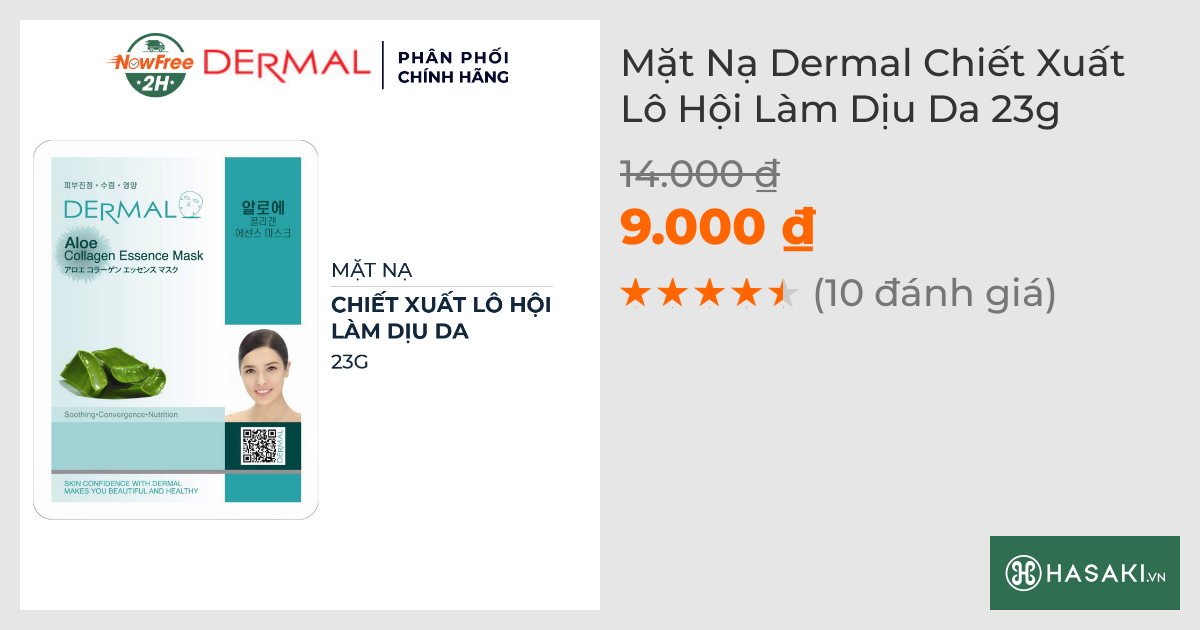 Mặt Nạ Dermal Chiết Xuất Lô Hội Làm Dịu Da 23g