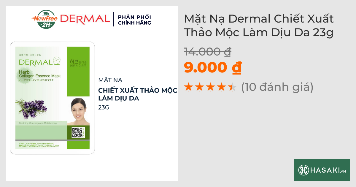 Mặt Nạ Dermal Chiết Xuất Thảo Mộc Làm Dịu Da 23g