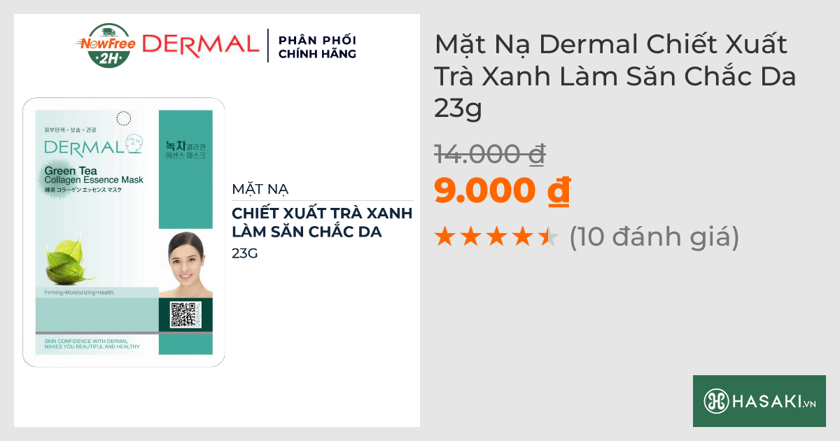 Mặt Nạ Dermal Chiết Xuất Trà Xanh Làm Săn Chắc Da 23g