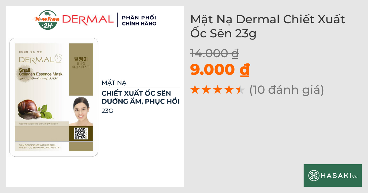 Mặt Nạ Dermal Chiết Xuất Ốc Sên 23g