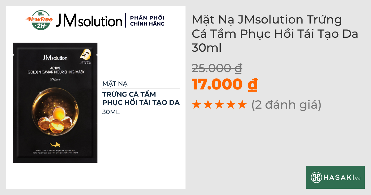 Mặt Nạ JMsolution Trứng Cá Tầm Phục Hồi Tái Tạo Da 30ml