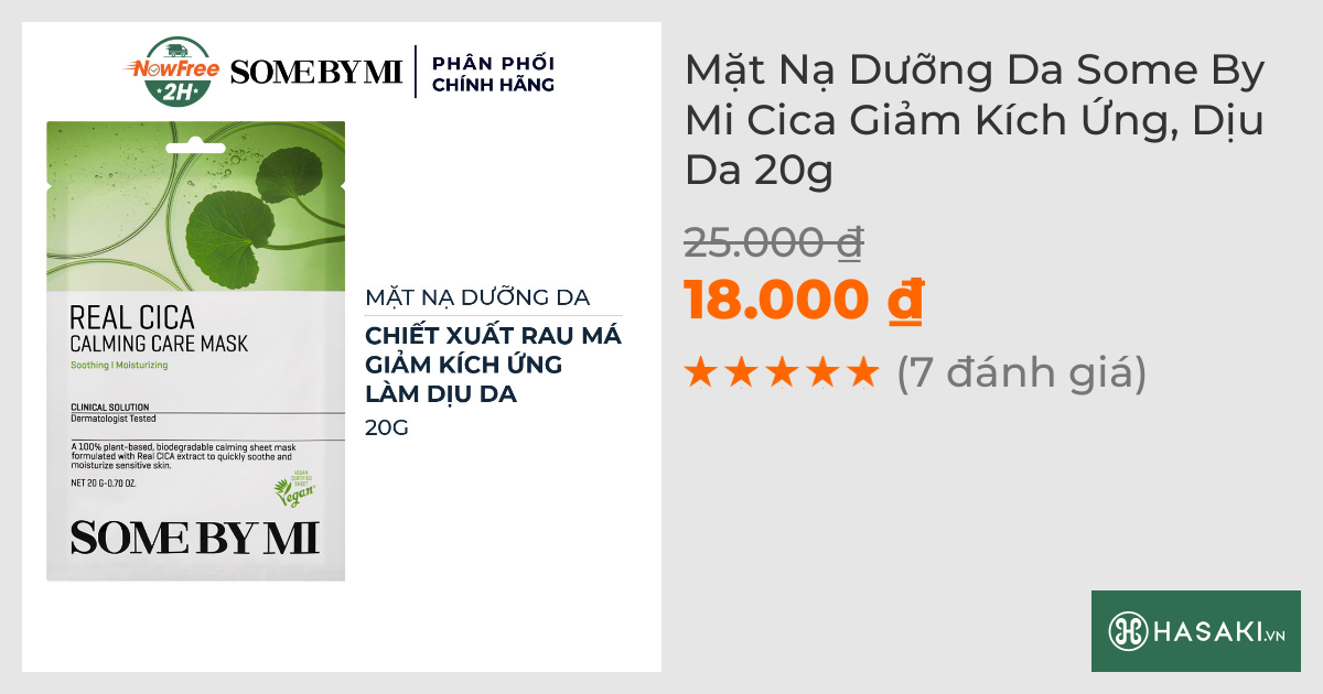 Mặt Nạ Dưỡng Da Some By Mi Cica Giảm Kích Ứng, Dịu Da 20g