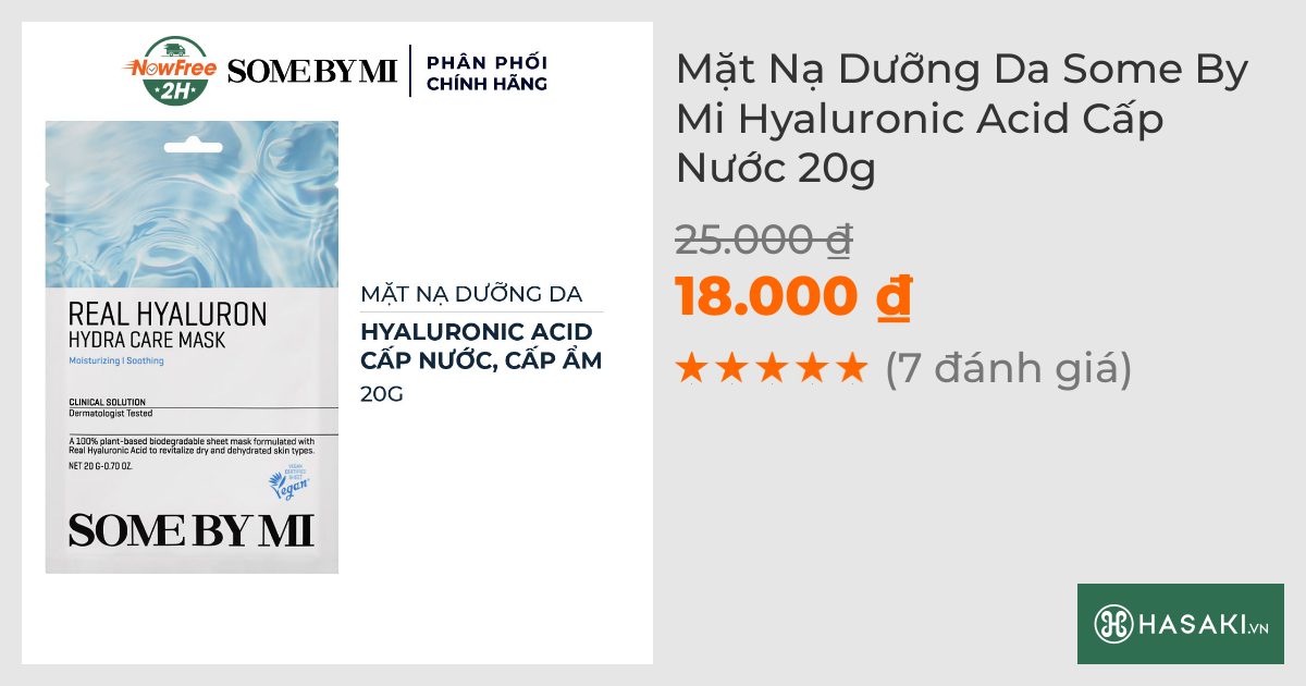 Mặt Nạ Dưỡng Da Some By Mi Hyaluronic Acid Cấp Nước 20g