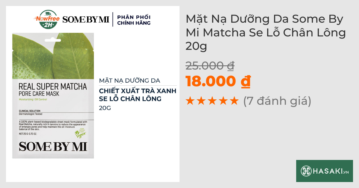 Mặt Nạ Dưỡng Da Some By Mi Matcha Se Lỗ Chân Lông 20g