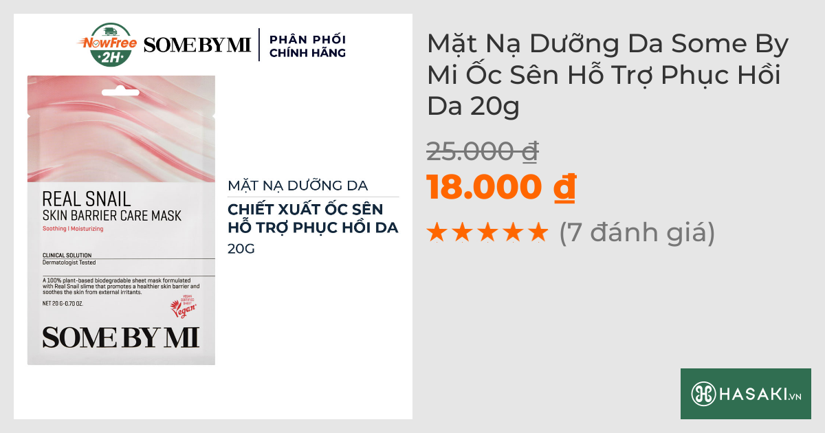 Mặt Nạ Dưỡng Da Some By Mi Ốc Sên Hỗ Trợ Phục Hồi Da 20g