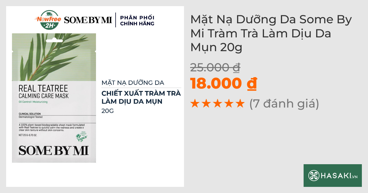 Mặt Nạ Dưỡng Da Some By Mi Tràm Trà Làm Dịu Da Mụn 20g