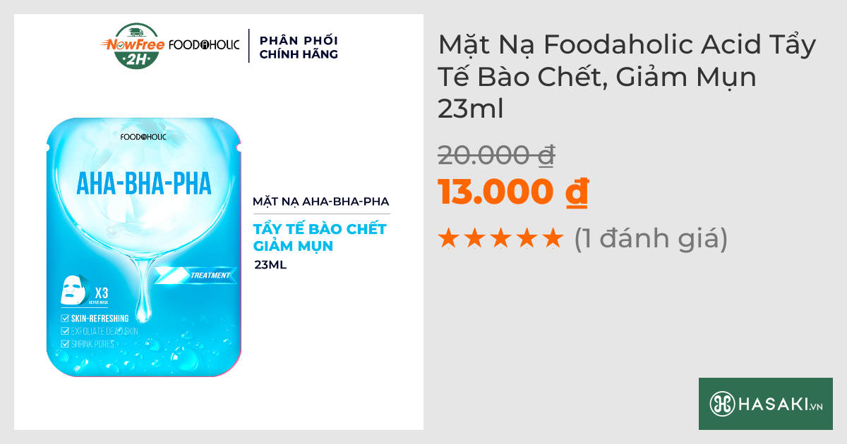 Mặt Nạ Foodaholic Acid Tẩy Tế Bào Chết, Giảm Mụn 23ml