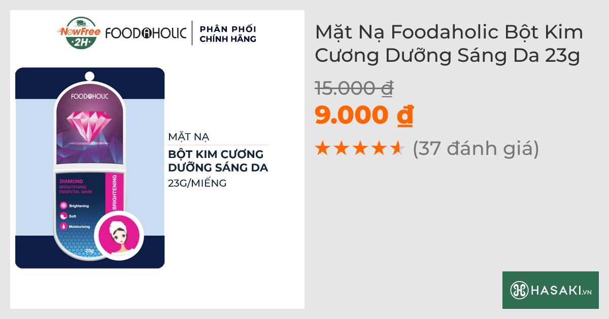 Mặt Nạ Foodaholic Bột Kim Cương Dưỡng Sáng Da 23g