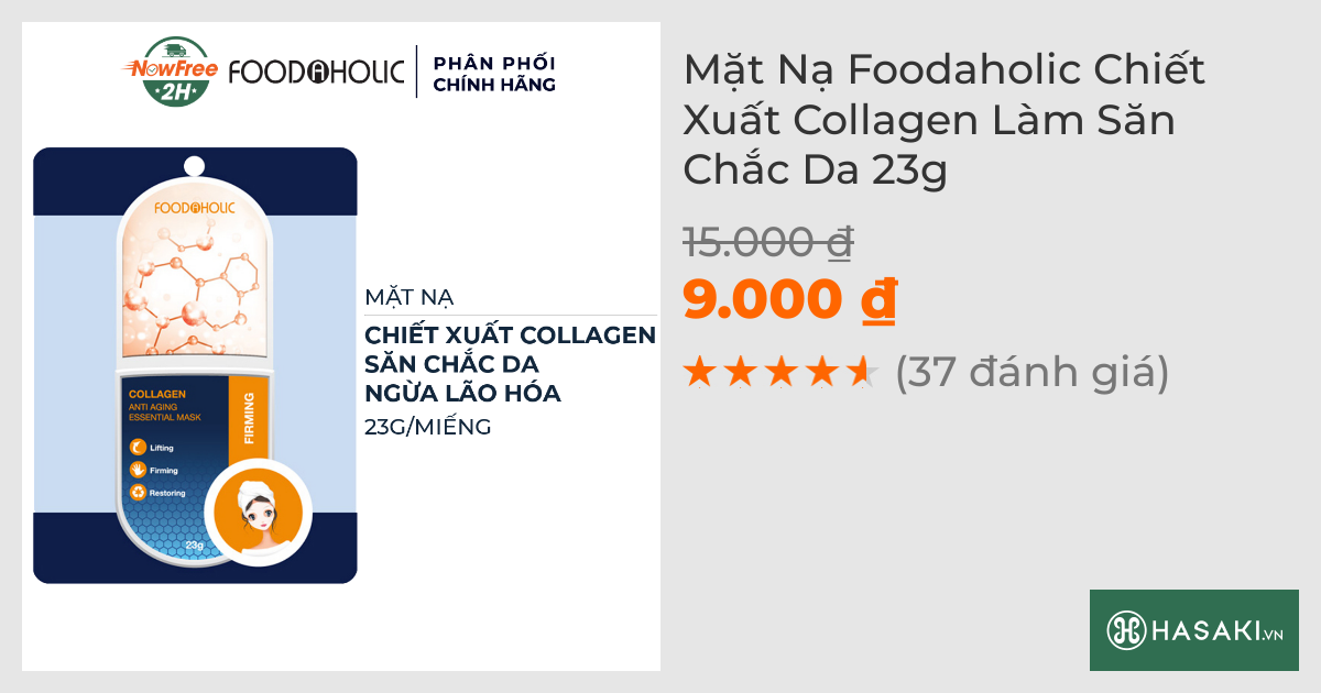 Mặt Nạ Foodaholic Chiết Xuất Collagen Làm Săn Chắc Da 23g